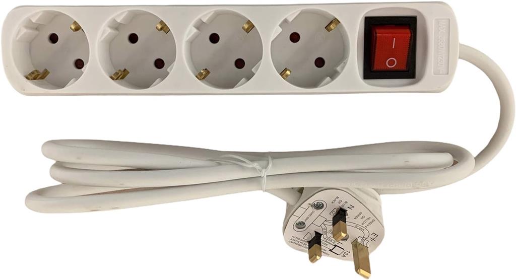 Schuko - Verteiler - UK -> Schuko 4fach