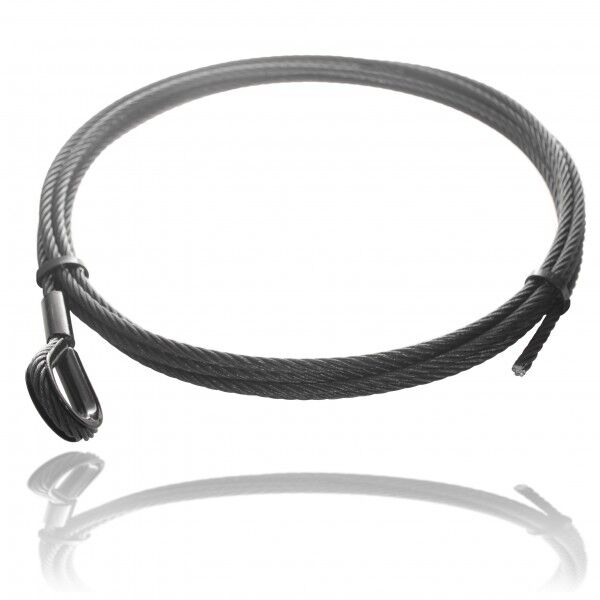 Stahlseil einseitig gekauscht L=300cm, D=5mm schwarz